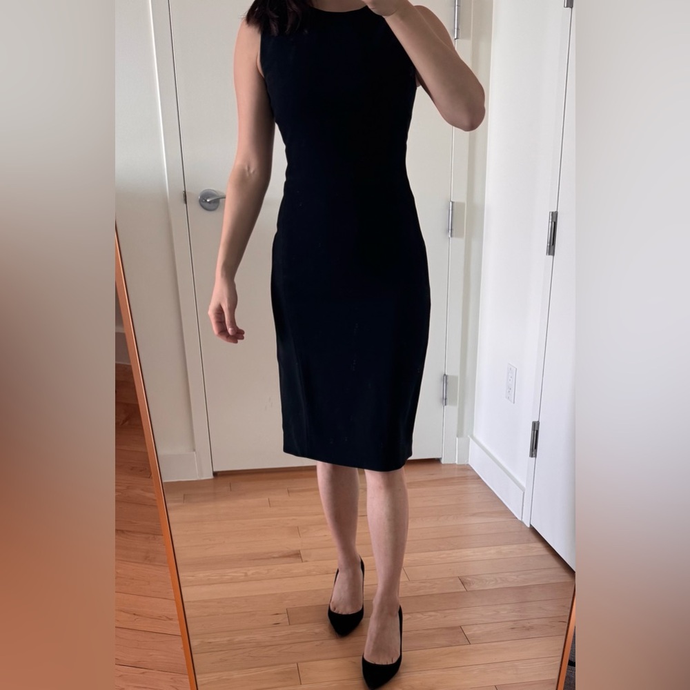 Theory Black Modern Crepe Sleeveless dress